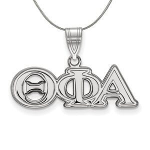 Sterling Silver Theta Phi Alpha Medium Greek Necklace - 24 Inch